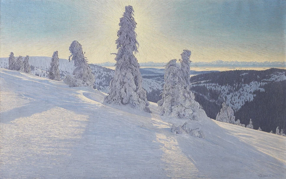 1866-Hermann Dischler - Abeti del Feldberg tra ghiaccio e neve
